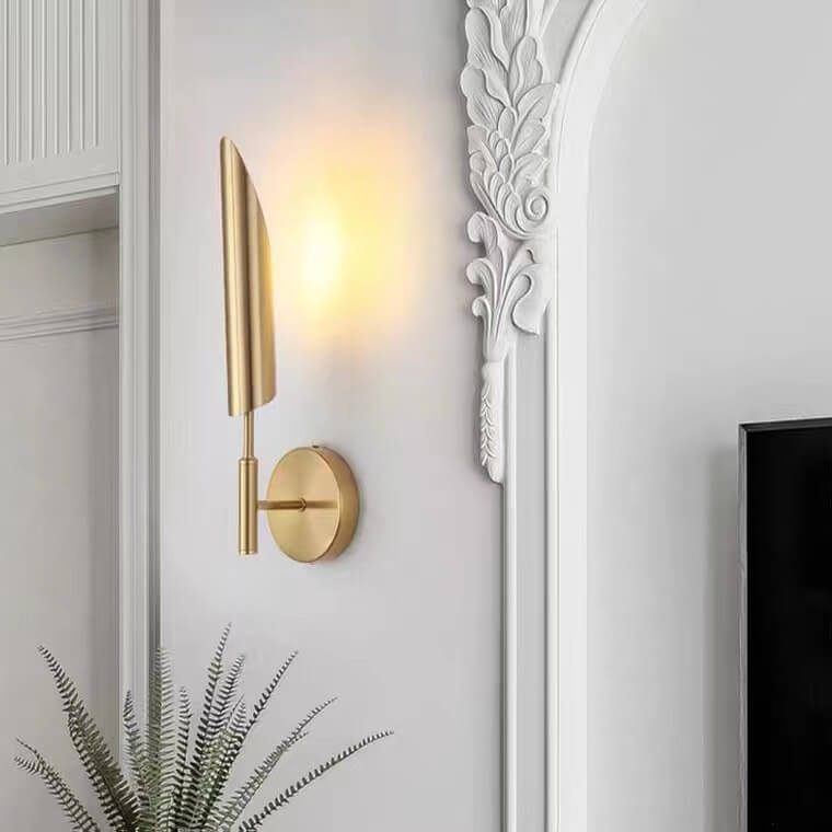 Modern Luxury Gold Iron Lampshade Cylinder 1/2-Light Wall Sconce Lamp