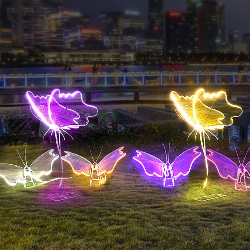 Éclairage paysager LED papillon en fibre de verre étanche Art déco moderne pour jardin 