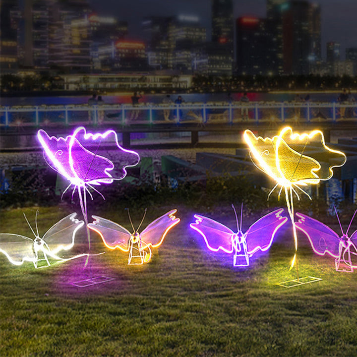 Éclairage paysager LED papillon en fibre de verre étanche Art déco moderne pour jardin 