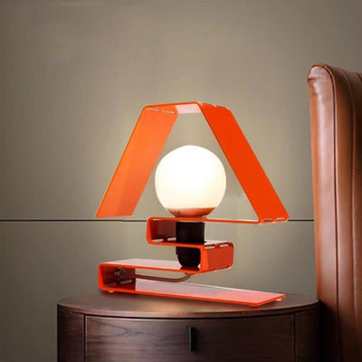 Modern Creative Geometric Iron Finish Frame 1-Light Table Lamp