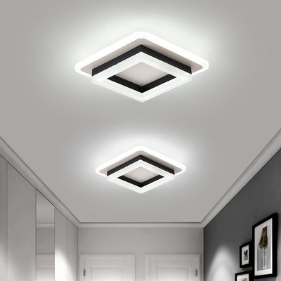 Luz de techo LED de montaje empotrado con pantalla cuadrada redonda geométrica acrílica de simplicidad moderna para sala de estar 