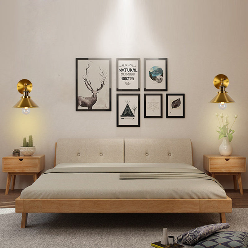 Lámpara de Aplique de Pared de 1 Luz de Cilindro Cónico de Hierro Retro Contemporáneo para Pasillo 