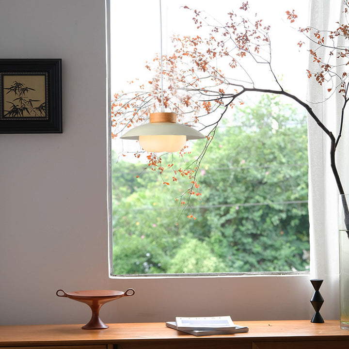 Zeitgenössische nordische Eisenholz PE Schüssel 1/2/3 Licht Kronleuchter Insel Licht für Esszimmer 