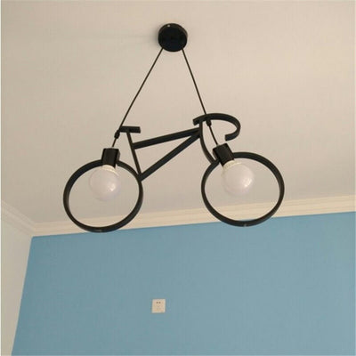 Modern Creative Bicycle Shape Iron 2-Light Kids Chandelier