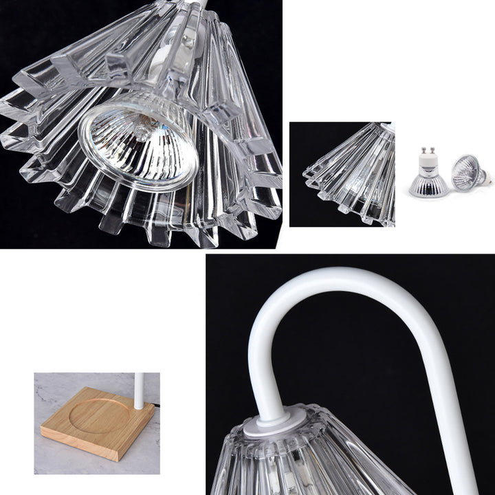 Lampe de table en cire fondue à 1 lumière en bois, fer et verre rond minimaliste moderne pour chambre à coucher 
