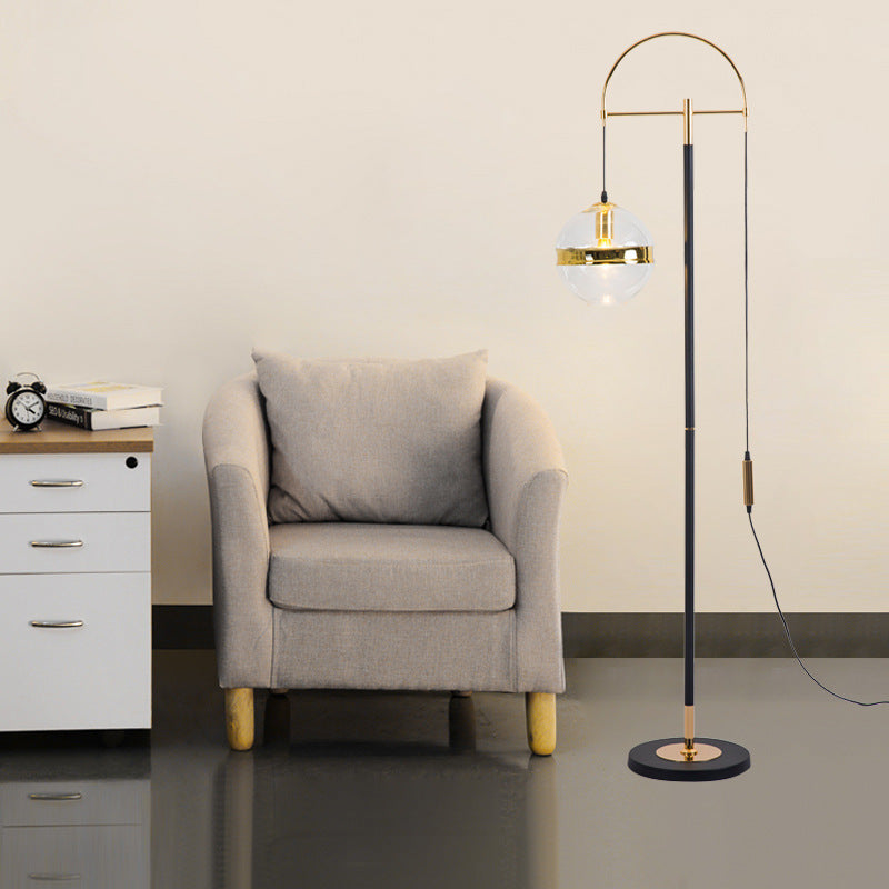 Nordic Minimalist Art Glass Hanging Ball 1-Light Standing Floor Lamp