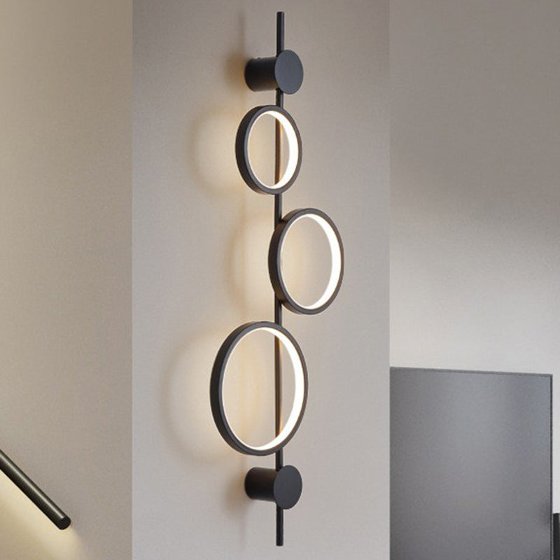 Moderne minimalistische mehrere Kreis Eisen Silikon LED Wandleuchte Lampe für Wohnzimmer 