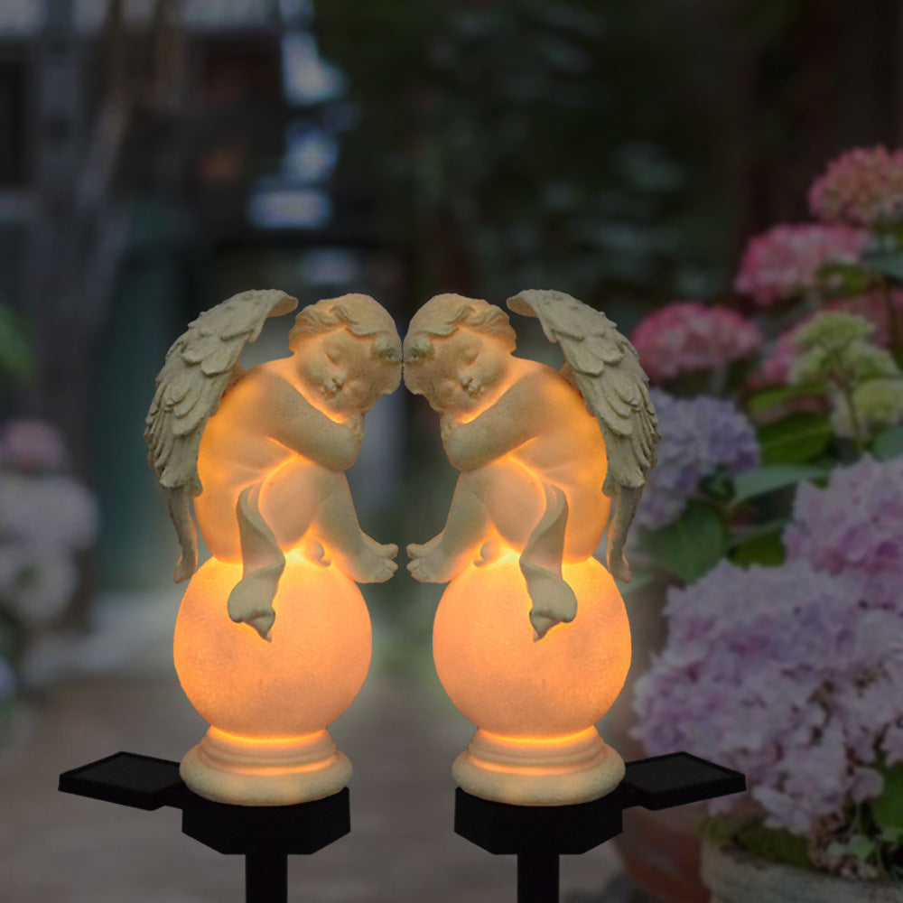 Luz de enchufe de suelo para jardín LED de resina plástica impermeable solar vintage tradicional 