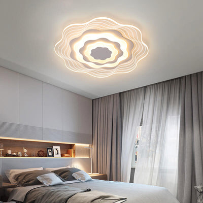 Modern Acrylic Multi-Layer Flower Shape LED Flush Mount Ceiling Light