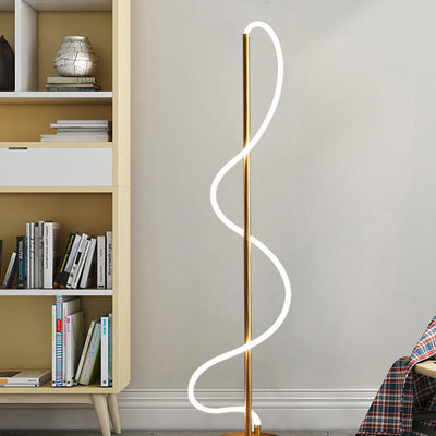 Moderne minimalistische Linie Eisen Silikon LED Stehlampe für Wohnzimmer 