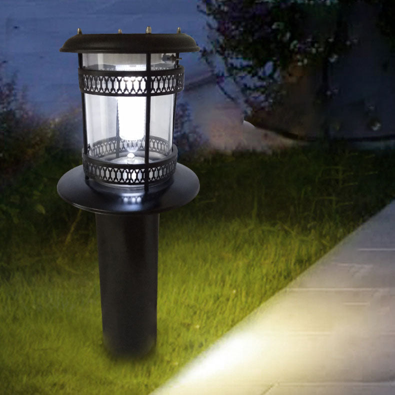 Solar Waterproof Cylindrical Stainless Steel Acrylic LED Lawn Outdoor Landscape Light