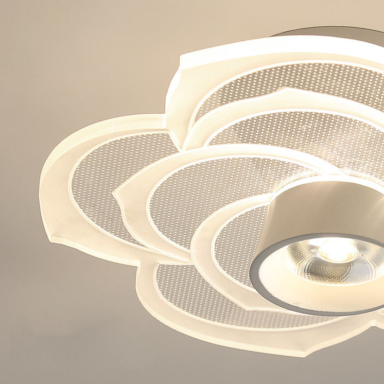 Moderne minimalistische runde Rose Blume Eisen Acryl LED Unterputz Deckenleuchte für Wohnzimmer 