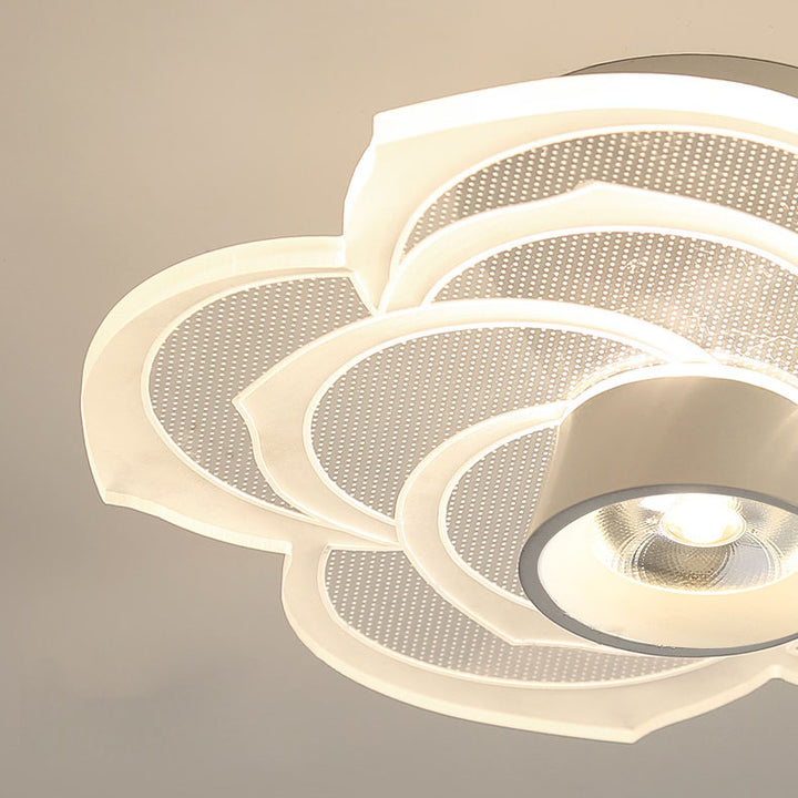 Moderne minimalistische runde Rose Blume Eisen Acryl LED Unterputz Deckenleuchte für Wohnzimmer 