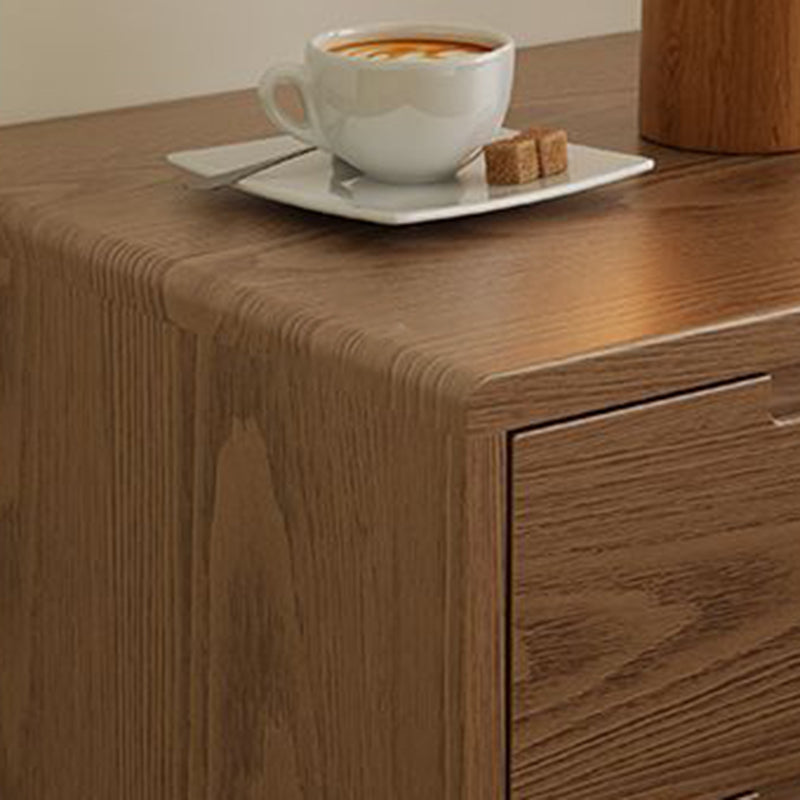 Table de nuit carrée en bois de caoutchouc moderne avec 1/2 tiroir pour chevet 