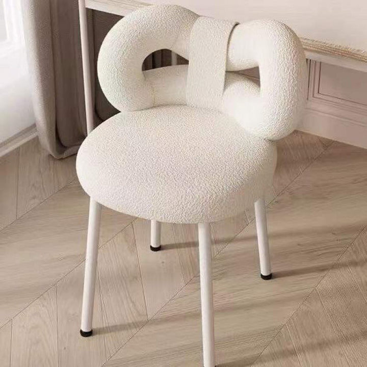 Tabouret de coiffeuse rond en laine d&