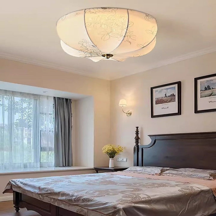 Traditionelle französische Eisengewebe-runde 3/4/5-Licht-Unterputz-Deckenleuchte für Schlafzimmer 