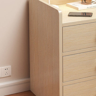 Table de chevet rectangulaire minimaliste moderne en panneau de densité avec 1/2/3 tiroirs pour chambre à coucher 