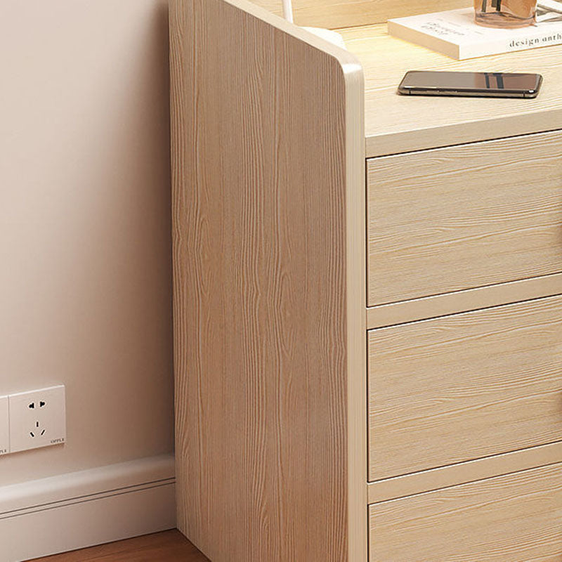 Table de chevet rectangulaire minimaliste moderne en panneau de densité avec 1/2/3 tiroirs pour chambre à coucher 