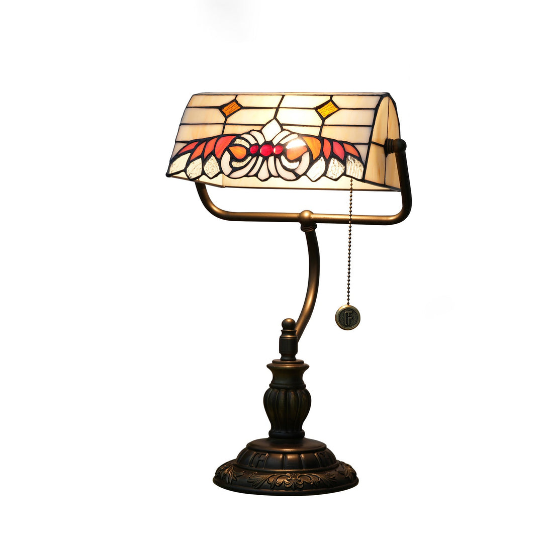 Traditional Tiffany Angel Wings Stained Glass Resin Iron 1-Light Table Lamp For Living Room