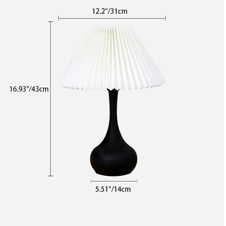 Lampe de table 1-lumière en métal et tissu avec abat-jour pliant minimaliste moderne pour chambre à coucher 