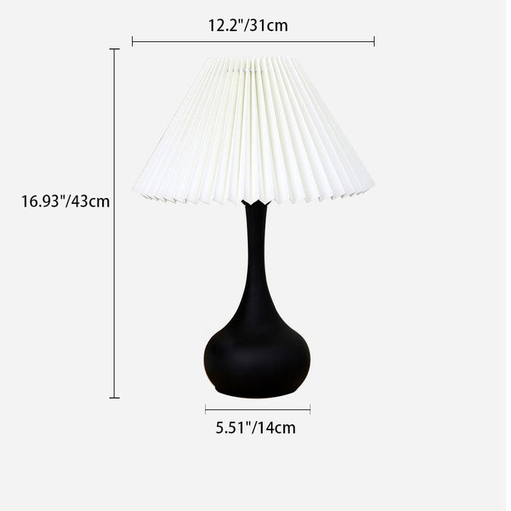 Lampe de table 1-lumière en métal et tissu avec abat-jour pliant minimaliste moderne pour chambre à coucher 