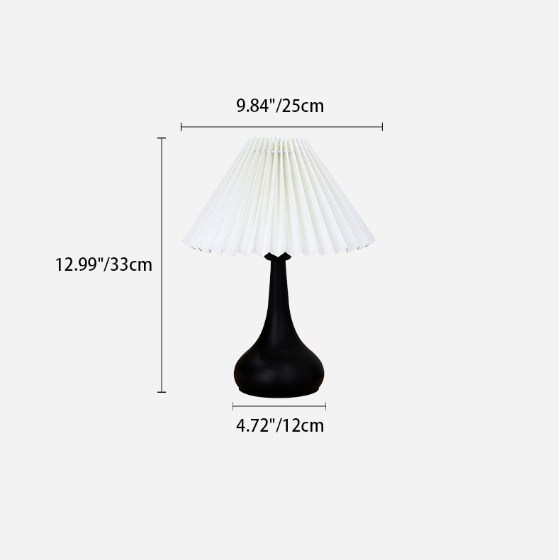 Lampe de table 1-lumière en métal et tissu avec abat-jour pliant minimaliste moderne pour chambre à coucher 
