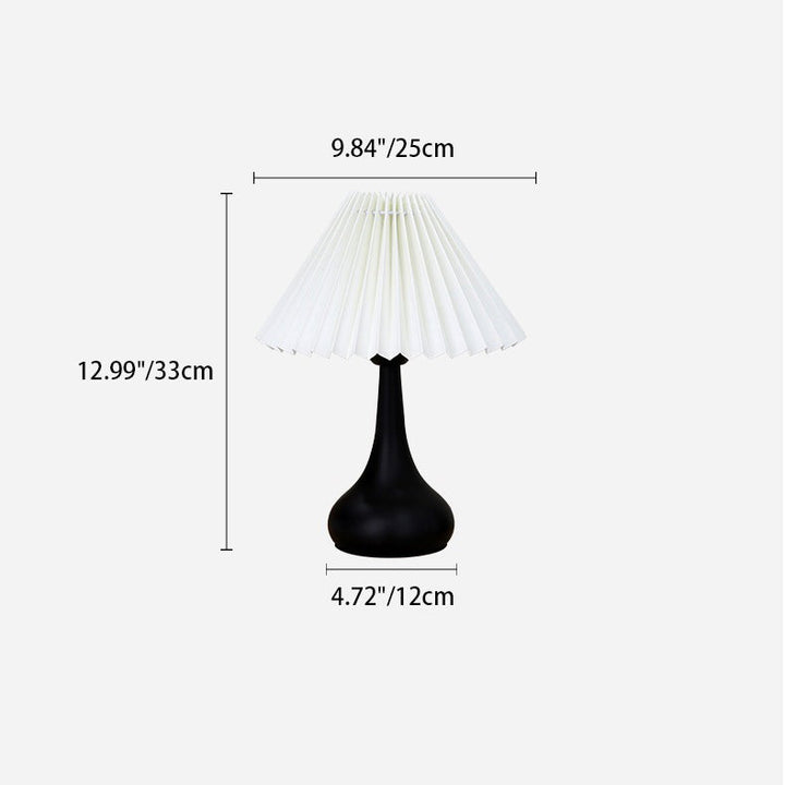 Lampe de table 1-lumière en métal et tissu avec abat-jour pliant minimaliste moderne pour chambre à coucher 