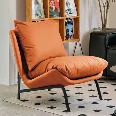 Contemporary Scandinavian Faux Leather Carbon Steel Latex Cotton Sofa For Living Room