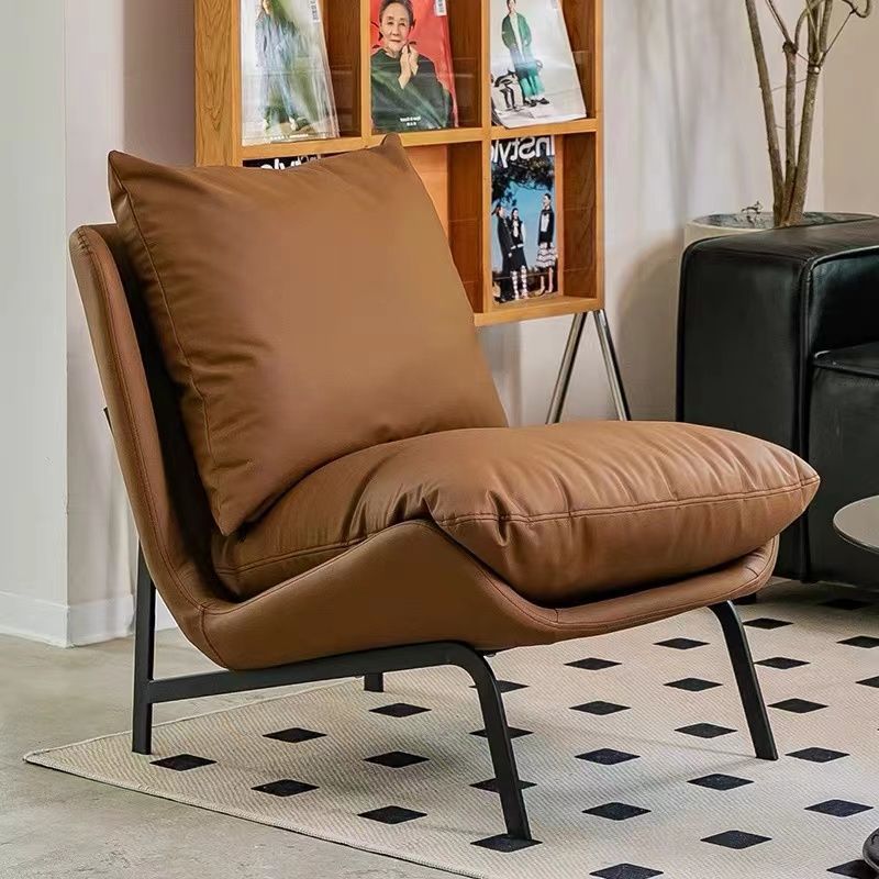 Contemporary Scandinavian Faux Leather Carbon Steel Latex Cotton Sofa For Living Room