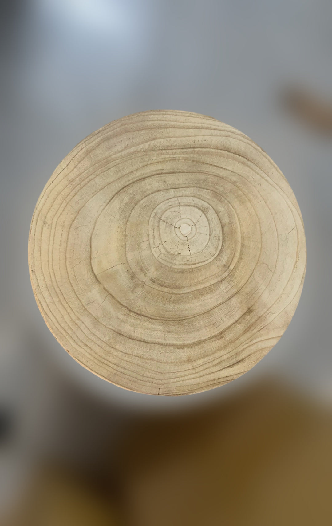Traditional Vintage Round Column Wood End Table For Bedside