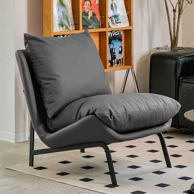 Contemporary Scandinavian Faux Leather Carbon Steel Latex Cotton Sofa For Living Room