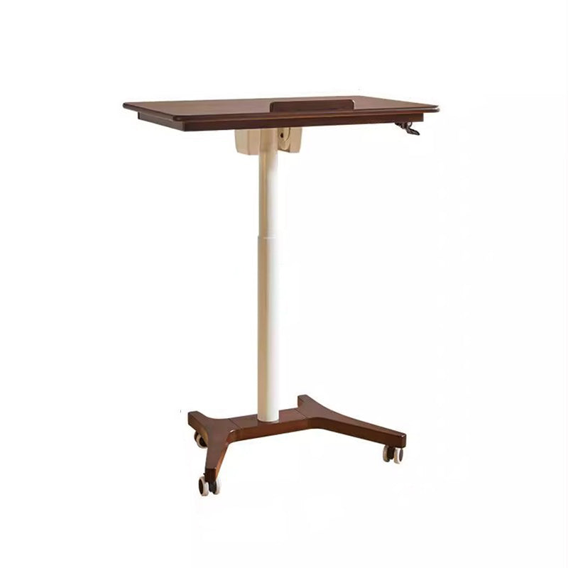 Modern Minimalist Rectangular Solid Wood Iron Side Table 1-Tier For Living Room