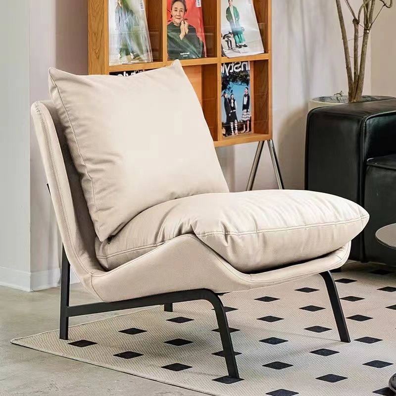 Contemporary Scandinavian Faux Leather Carbon Steel Latex Cotton Sofa For Living Room