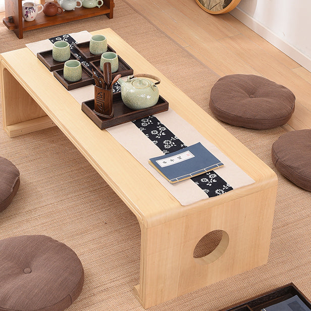 Traditional Chinese Rectangular Solid Wood Side Table 1-Tier For Living Room