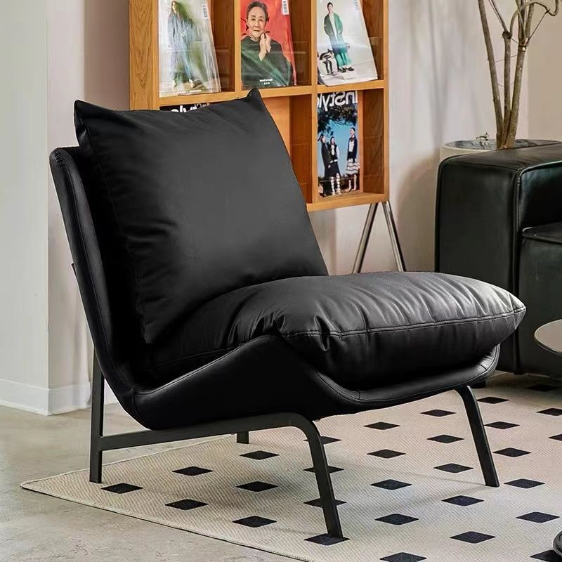 Contemporary Scandinavian Faux Leather Carbon Steel Latex Cotton Sofa For Living Room