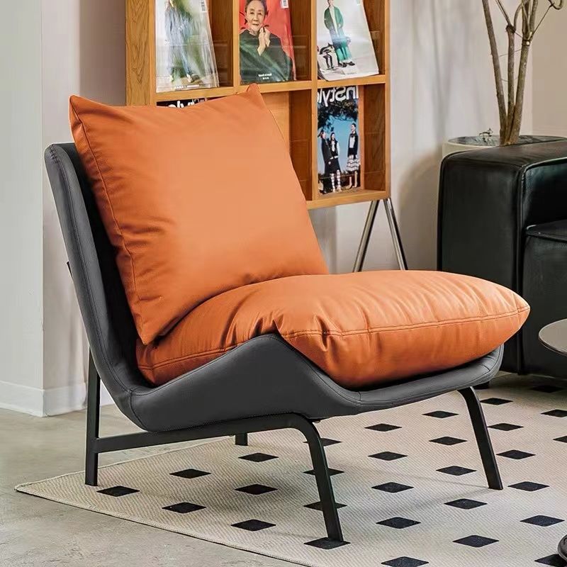Contemporary Scandinavian Faux Leather Carbon Steel Latex Cotton Sofa For Living Room