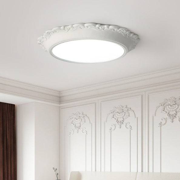 Lumière de plafond LED encastrée acrylique à bord rond gravé PU minimaliste moderne pour salon 