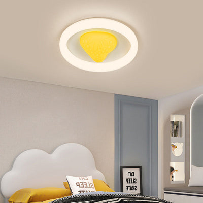 Moderne minimalistische runde Erdbeere Eisen Acryl LED Unterputz Deckenleuchte für Schlafzimmer 