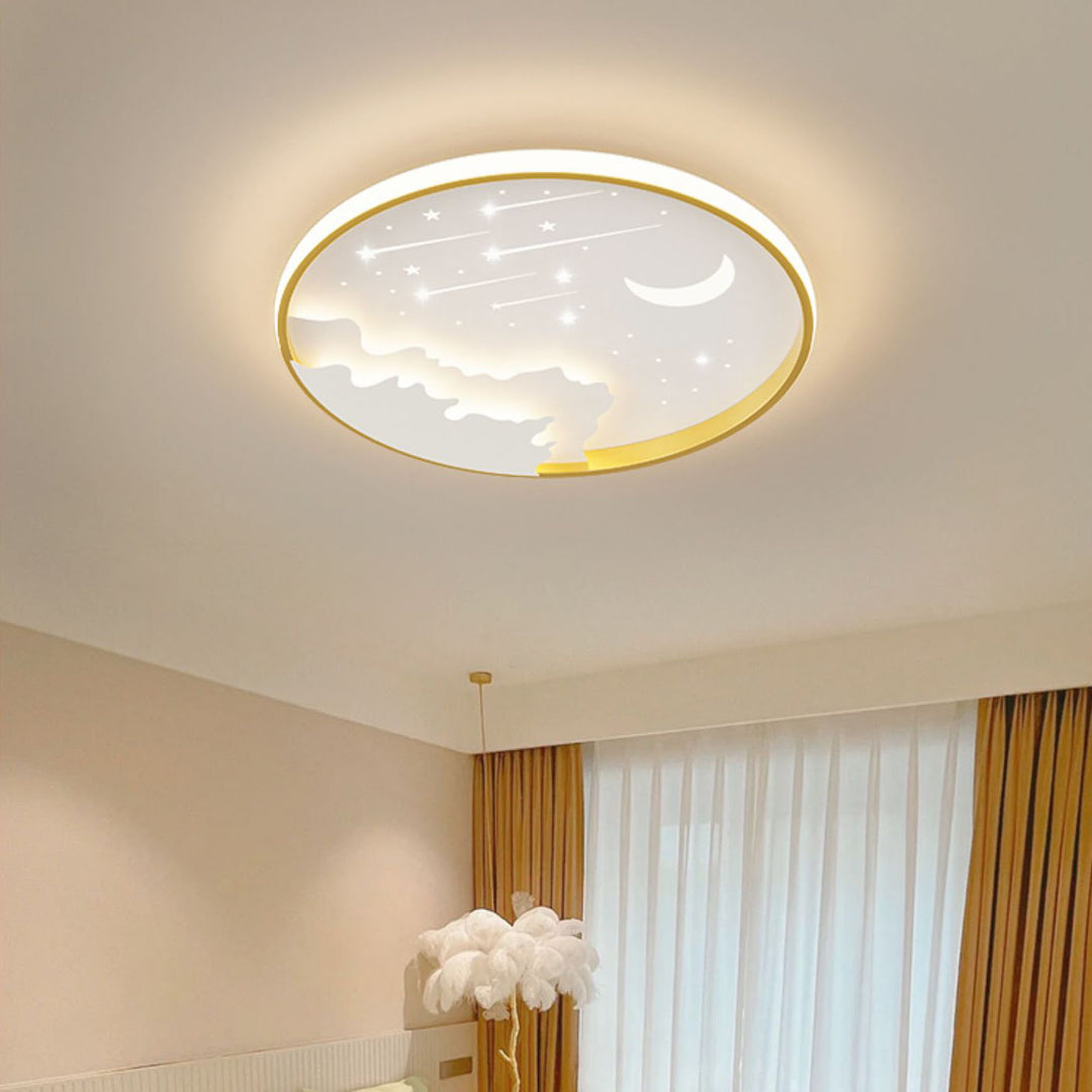 Luz de techo LED empotrada redonda de hierro de simplicidad moderna para dormitorio infantil 