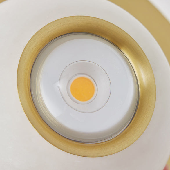 Lustre à LED en globe minimaliste moderne en fer cuivre marbre pour salon 