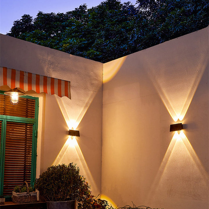 Applique Murale Extérieure Moderne Minimaliste Solaire Étanche Rectangle ABS LED Pour Jardin 