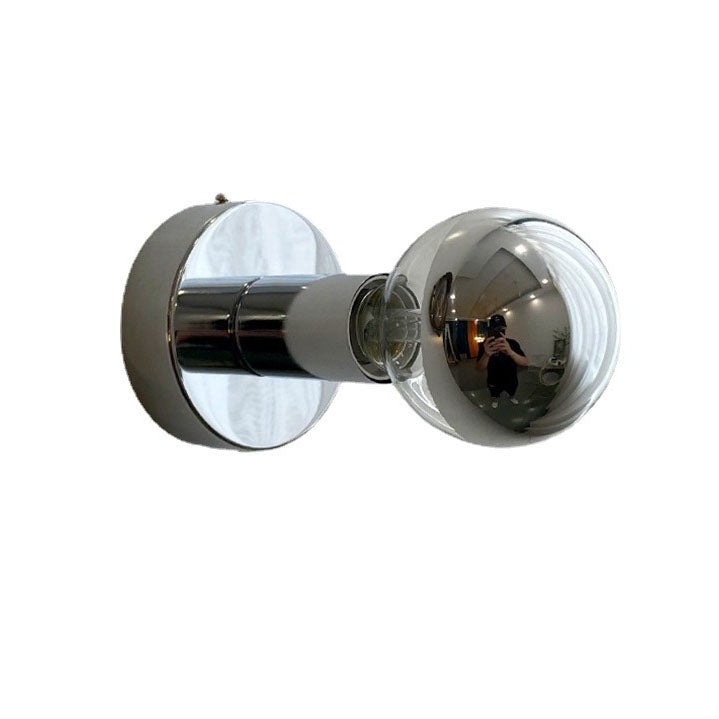 Modern Minimalist Electroplated Iron Spherical Glass 1-Light Wall Sconce Lamp