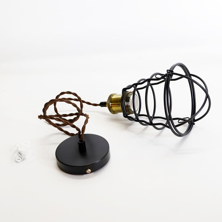 Lanterne Vintage Traditionnelle en Fer 1 Lumière Suspension pour Chambre 