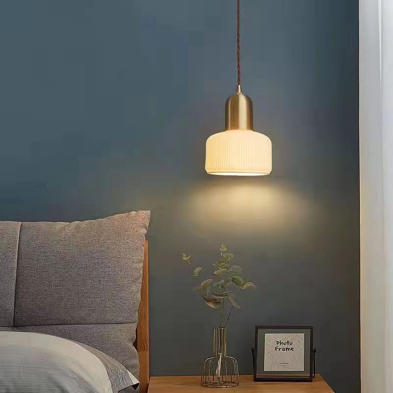 Traditionelle japanische halbkugelförmige Pendelleuchte aus Kupferkeramik mit 1 Licht für Esszimmer 