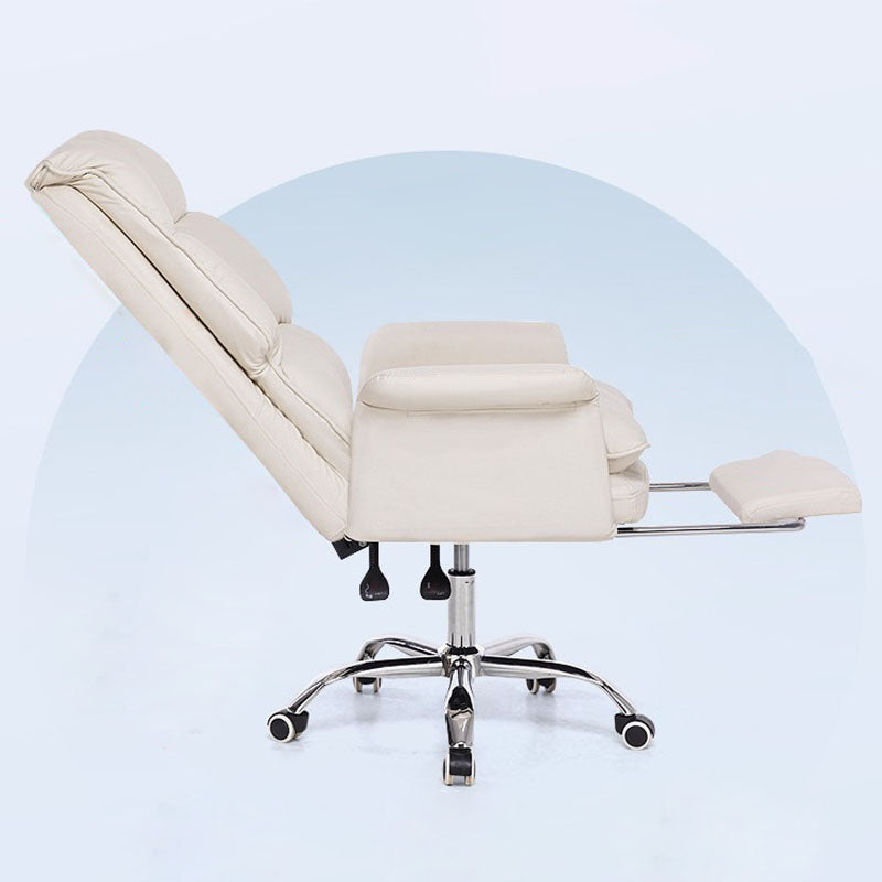 Moderner minimalistischer quadratischer rechteckiger PU-Leder-Edelstahl-Schreibtischstuhl mit Rückenlehne und Armlehne für das Home Office 