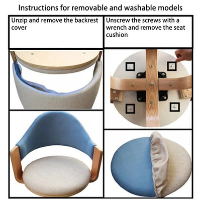 Zeitgenössischer nordischer PU-Leder gepolsterter Holzrahmen ergonomischer Drehstuhl mit Rückenlehne und Armlehne für das Home Office 