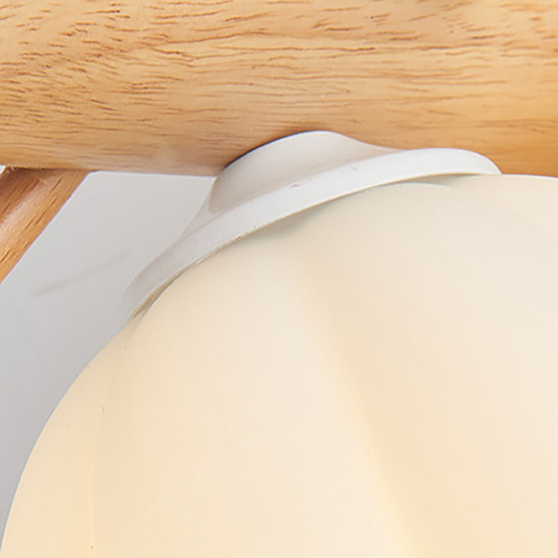 Lampe murale 1 lumière en bois PE avec citrouille minimaliste moderne pour chambre 