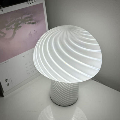 Modern Minimalist Mushroom Glass 1-Light Table Lamp