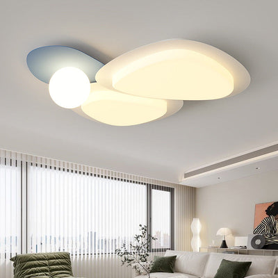 Moderne minimalistische unregelmäßige runde Kombination Eisen Acryl LED Unterputz Deckenleuchte für Wohnzimmer 
