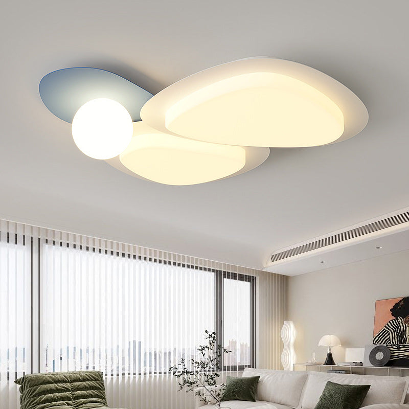 Moderne minimalistische unregelmäßige runde Kombination Eisen Acryl LED Unterputz Deckenleuchte für Wohnzimmer 